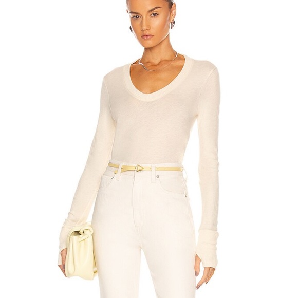 Enza Costa Tops - Enza Costa cashmere blend easy cuffed U top